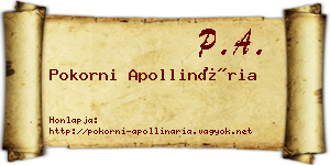 Pokorni Apollinária névjegykártya